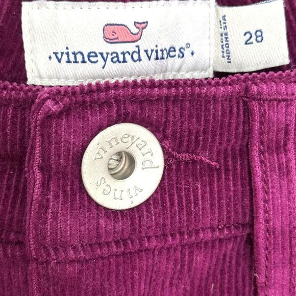 Vineyard Vines Pants Womens 28 Purple Corduroy Raw Hem Ankle Stretch 2P001366 - Picture 5 of 9